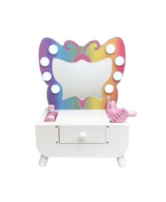 Butterfly-Shaped Light-Up 6-Piece Tabletop Vanity Desk, Ages 3+