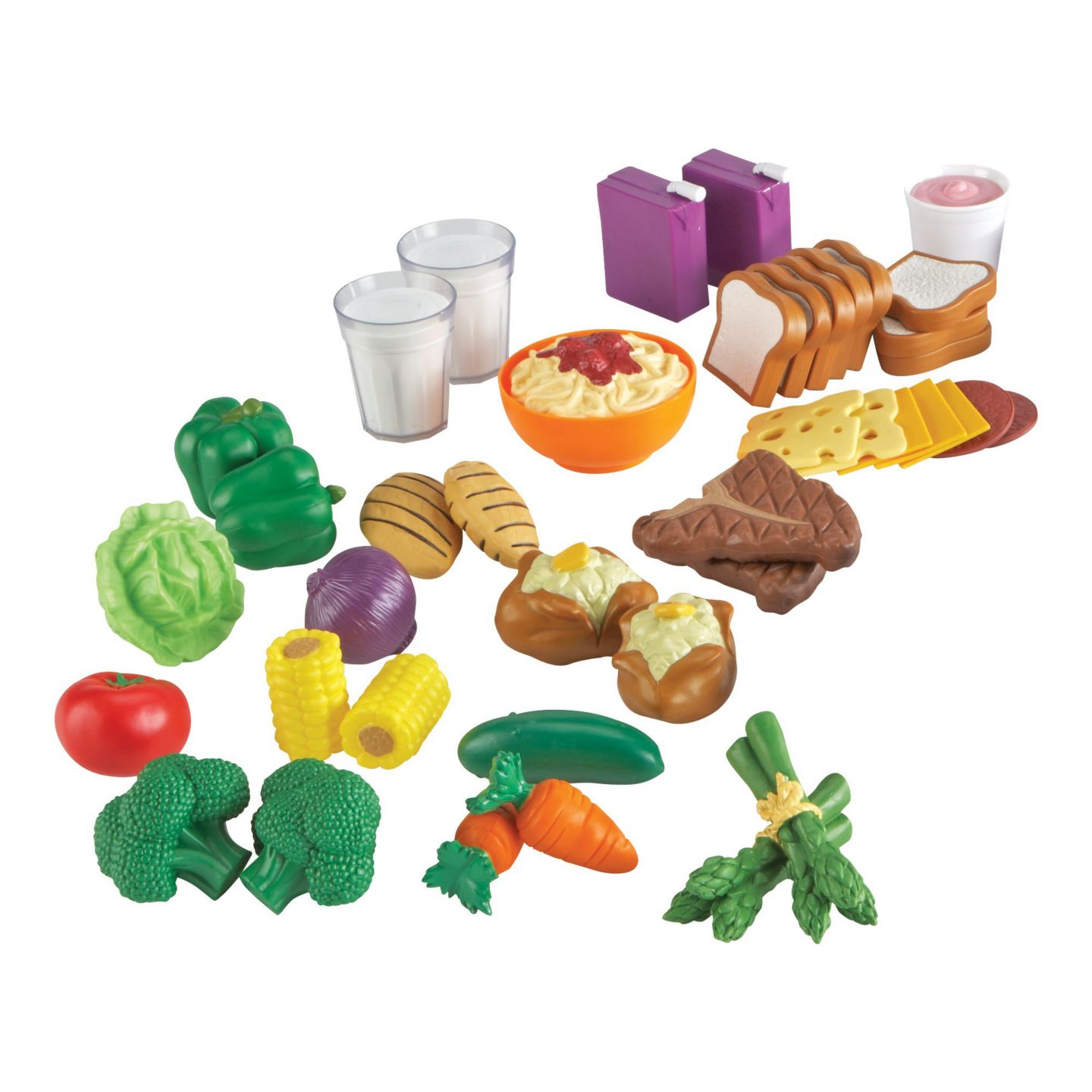 Детские игрушки Learning Resources New Sprouts Classroom 100-Piece Play Food Set, Ages 18 Months+, цвет: Assorted Pre-Pack — фото 4
