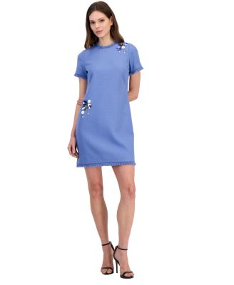 Women's Paillette Boucle Short-Sleeve Dress