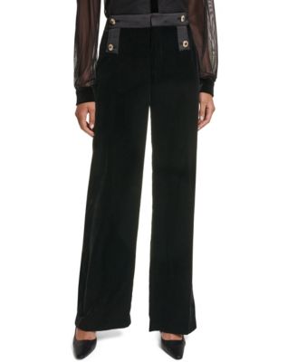 Women's Sailor High-Waist Wide-Leg Velvet Pants