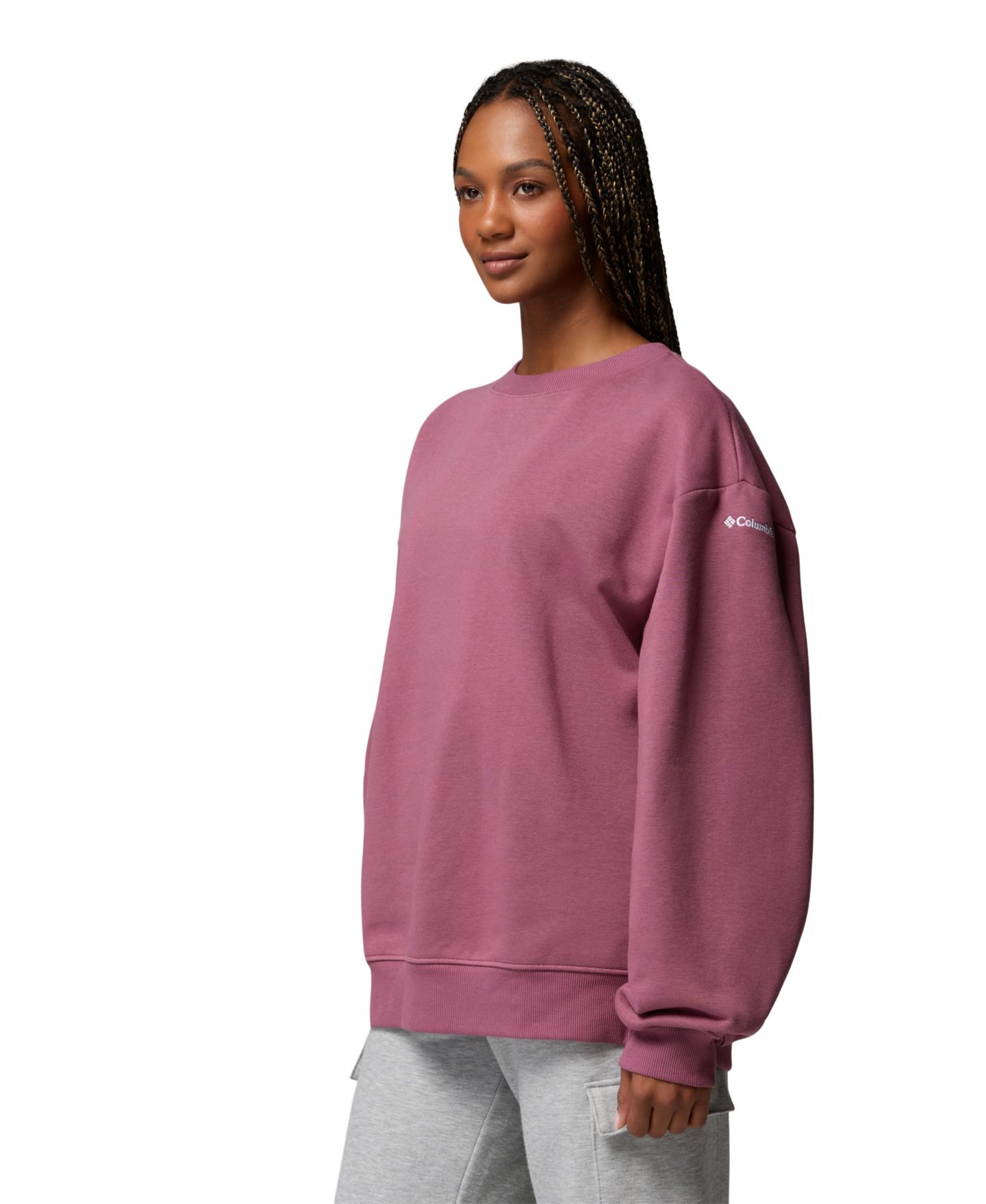 Женский свитшот Columbia Aldermore Crewneck Long-Sleeve Sweatshirt, цвет: Состаренный розовато-лиловый — фото 3