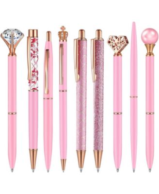 Ballpoint Pen Set, Black Ink, 9-Piece Set, Decorative Accents for Writing and Creative Projects
