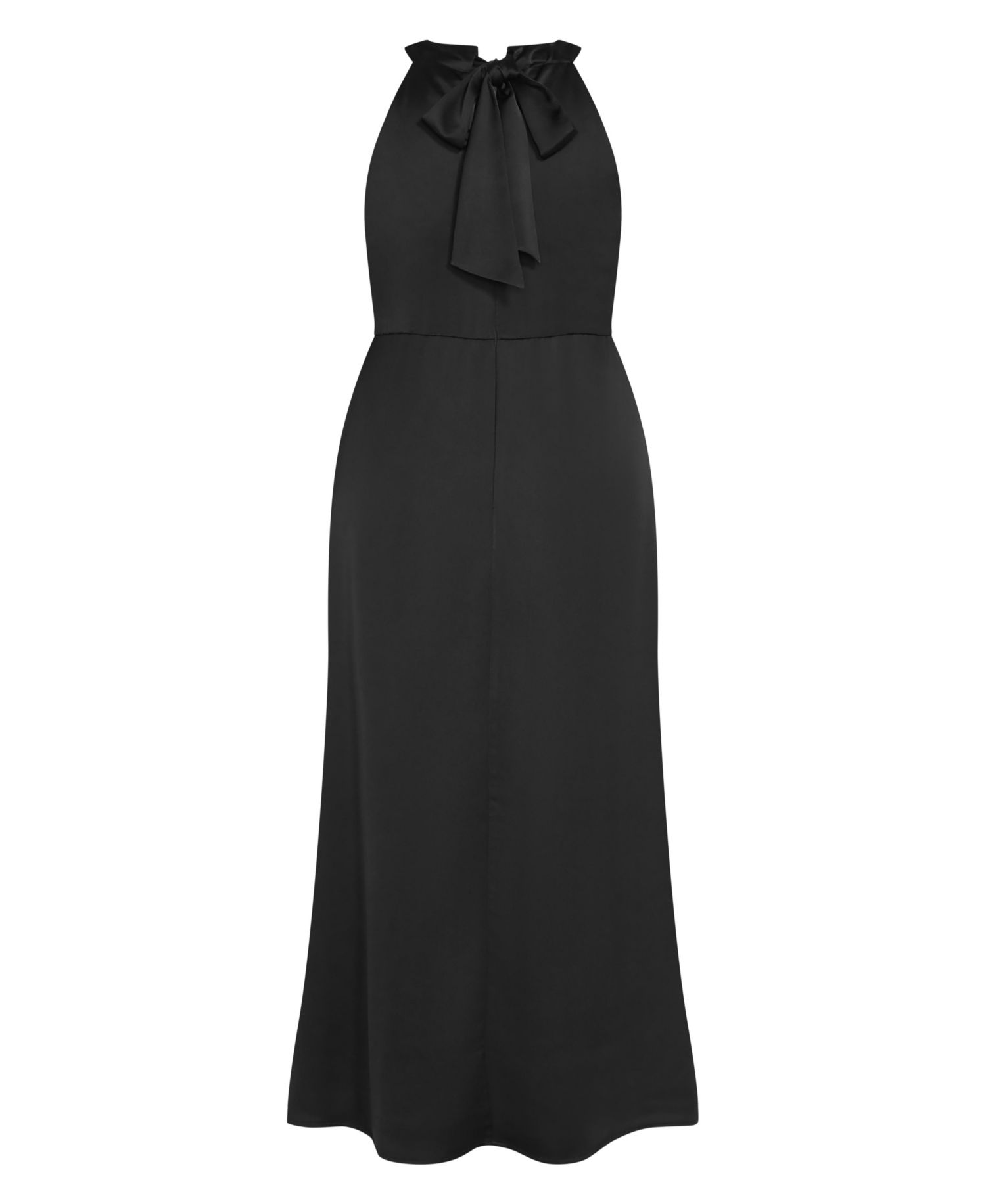 Plus Size Celina Halter Maxi Side-Pleated Dress