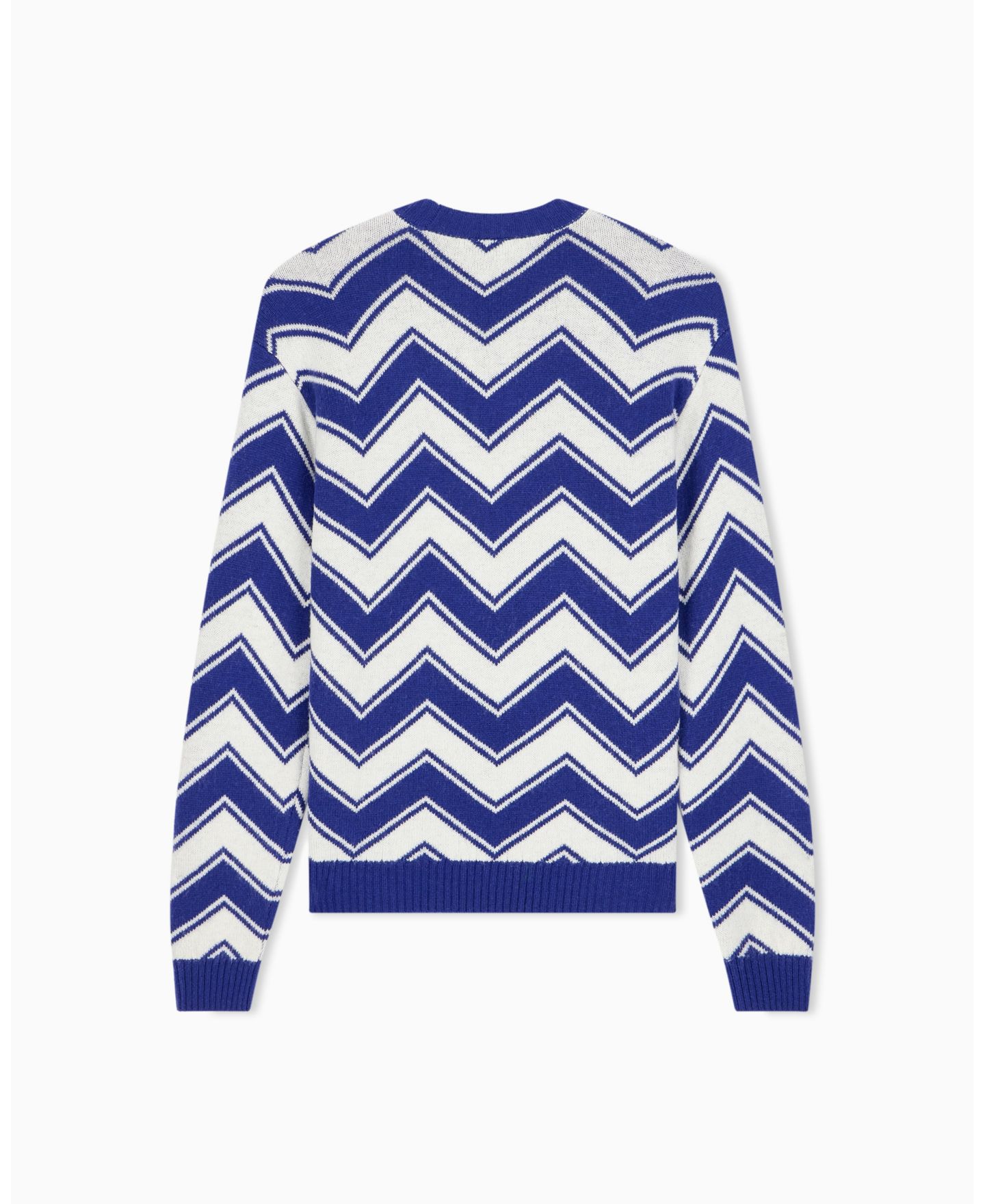 Мужской свитер A|X Armani Exchange Wool-Blend Chevron Crewneck, цвет: Синий молочный — фото 3