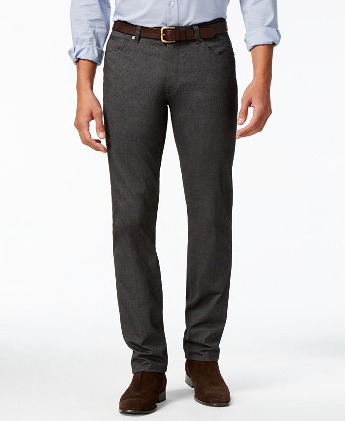 Calvin Klein Men's Twill Herringbone Pants & Reviews - Pants - Men - Macy's