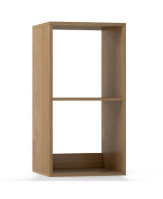 2-Cube Bookshelf with a Compact Reinforced Back Guardrail