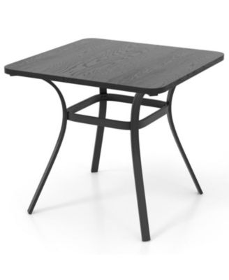32 Inces  Patio Dining Table Metal Square Table for Dining with 4 Curved Legs