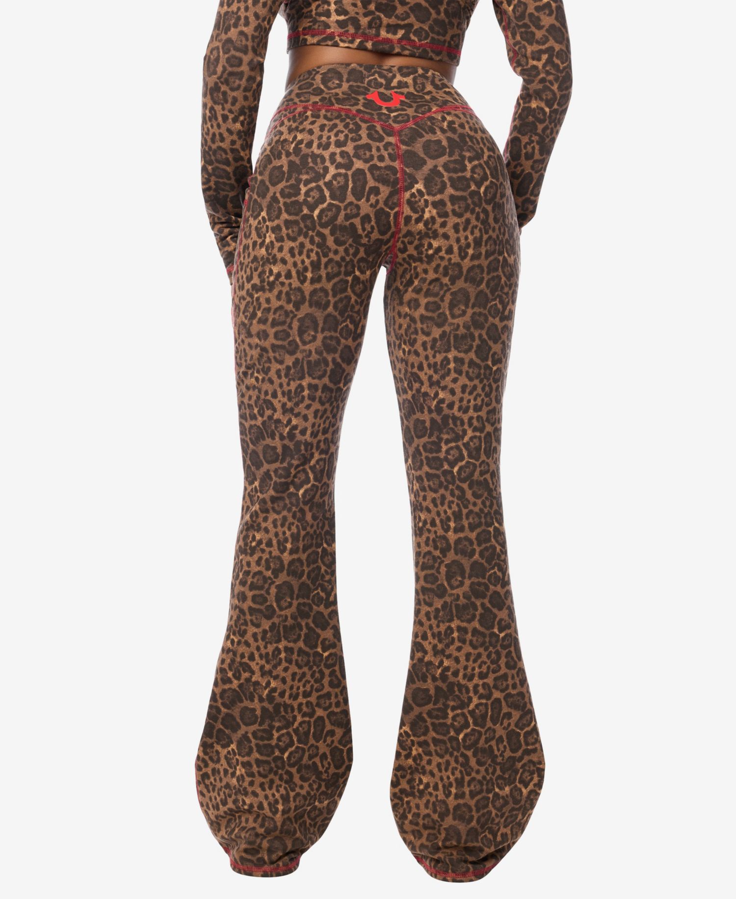 Women's High-Waisted Leopard Print Bootcut Leggings