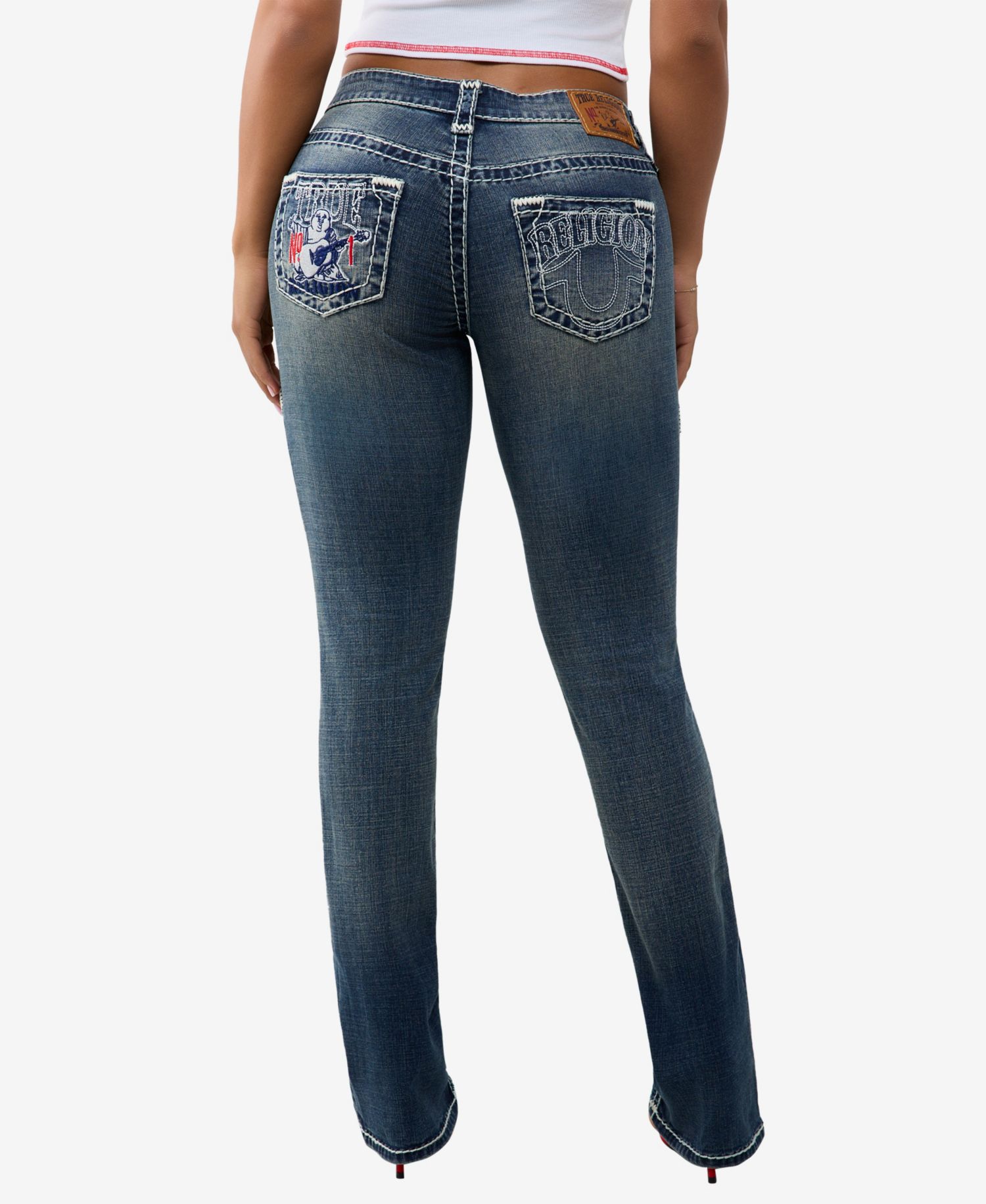 Women's Billie Stretch Medium Wash Straight-Leg Jeans