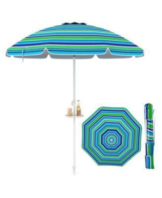 7.2 Feet Portable Outdoor Beach Umbrella with Sand Anchor and Tilt Mechanism