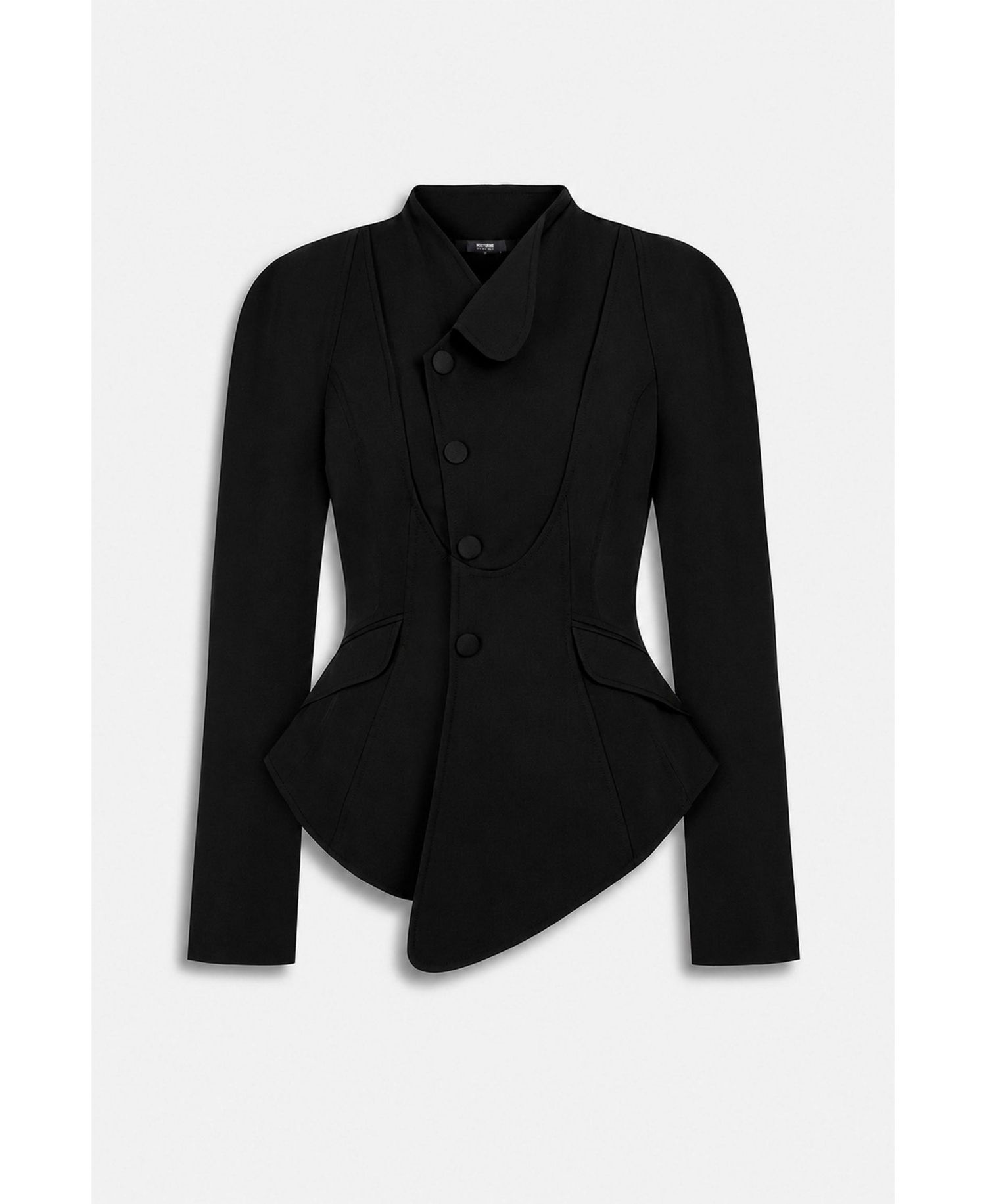 Women's Double-Breasted Stand Collar Peplum Jacket