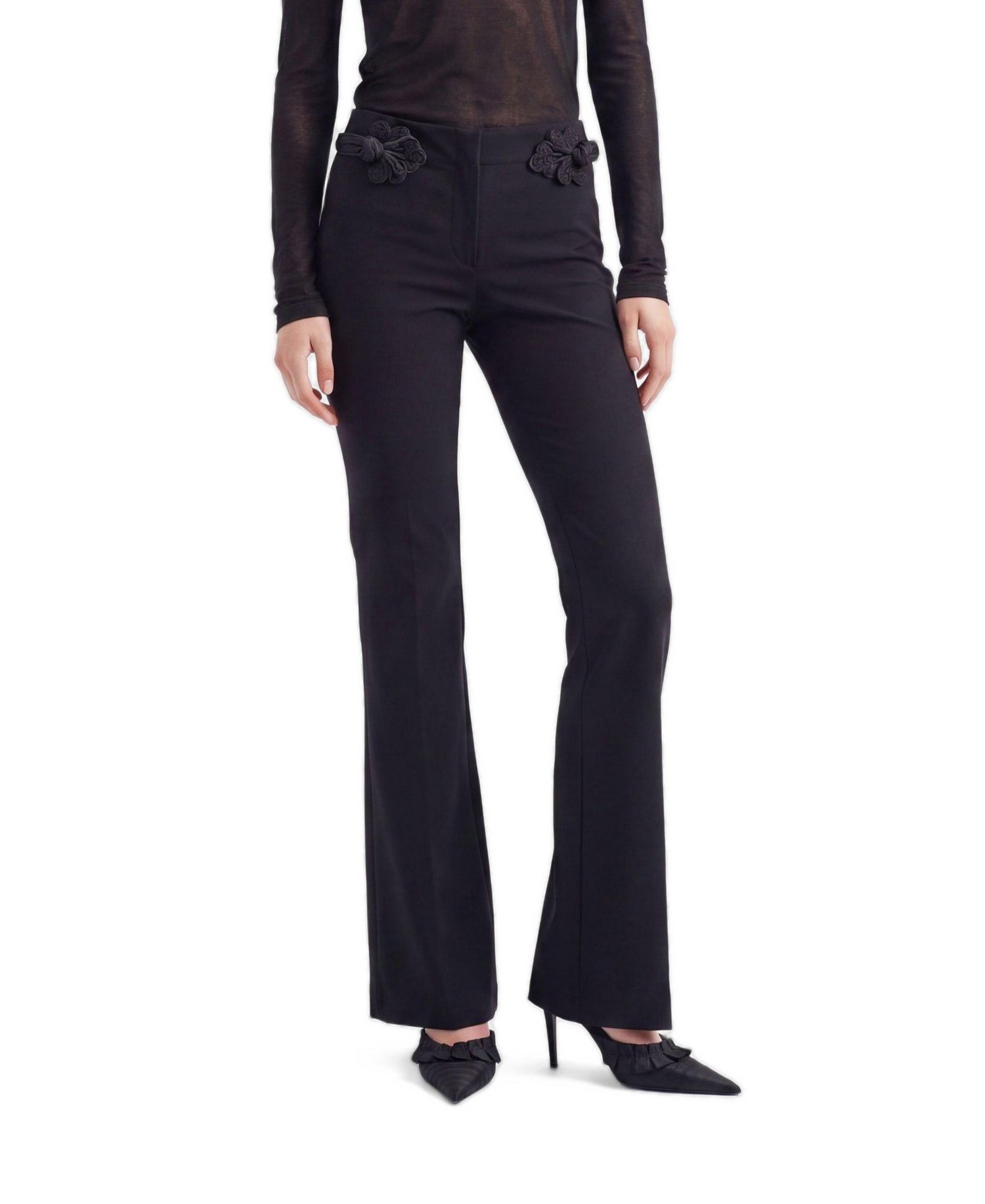 Women's Accessory Detail Flare Trousers