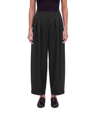 Women's Double Pleat Belted Trousers
