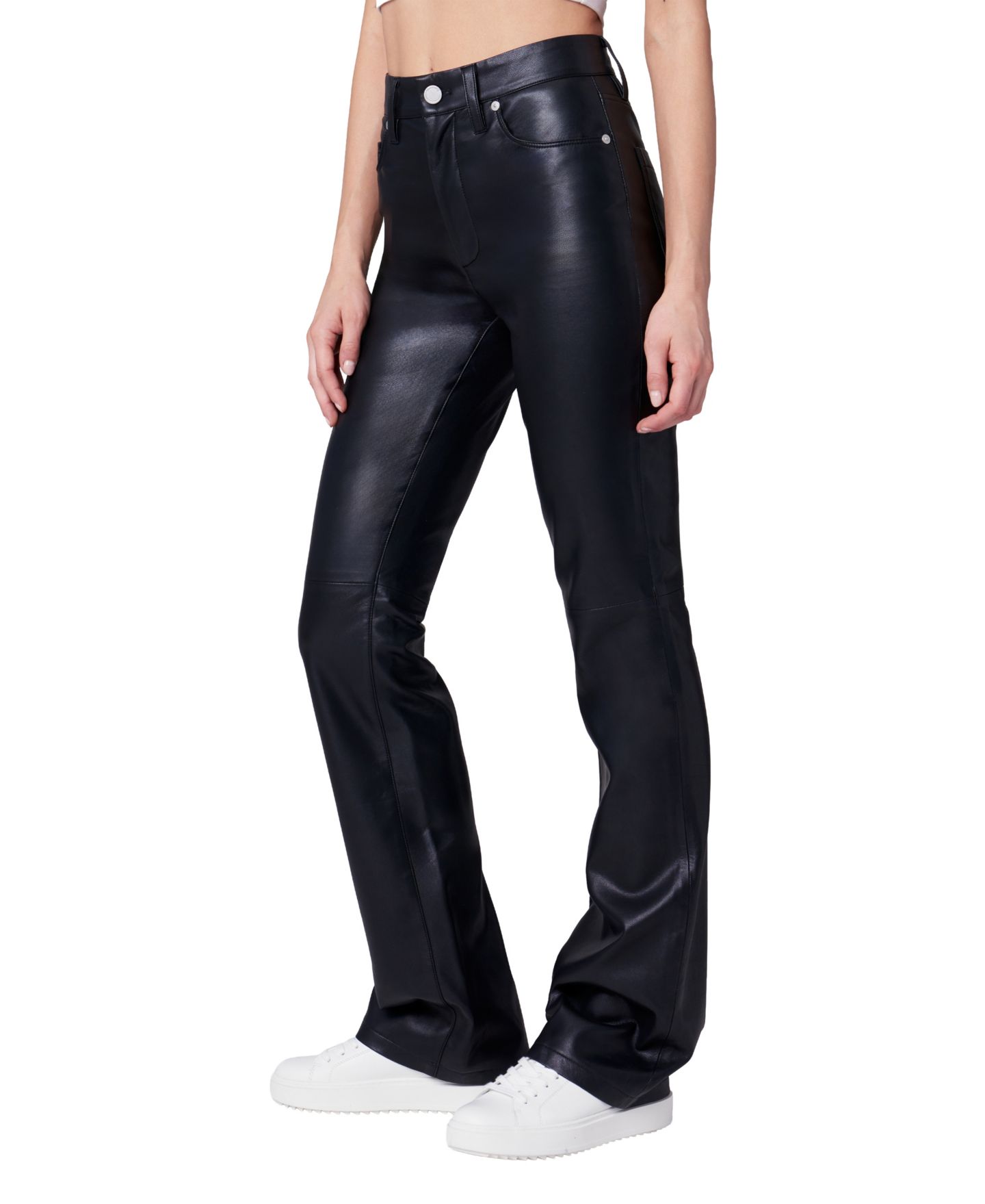Женские брюки Blank NYC Trade Mark High-Waisted Flare Faux Leather, цвет: Чёрный — фото 2
