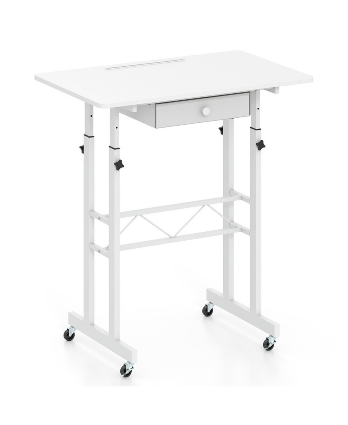 Gouun Height-Adjustable Laptop Desk Featuring Lockable Rolling Wheels