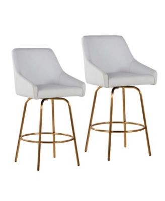 Hannah Upholstered Swivel Counter Stool, Set of 2