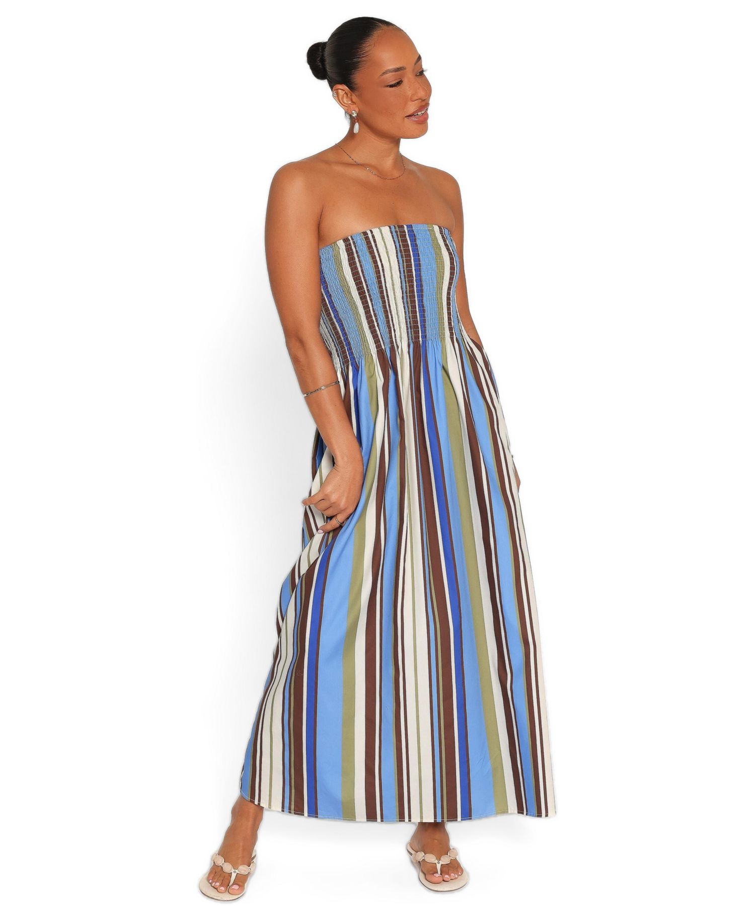 Women's Nella Strapless Striped Maxi Dress