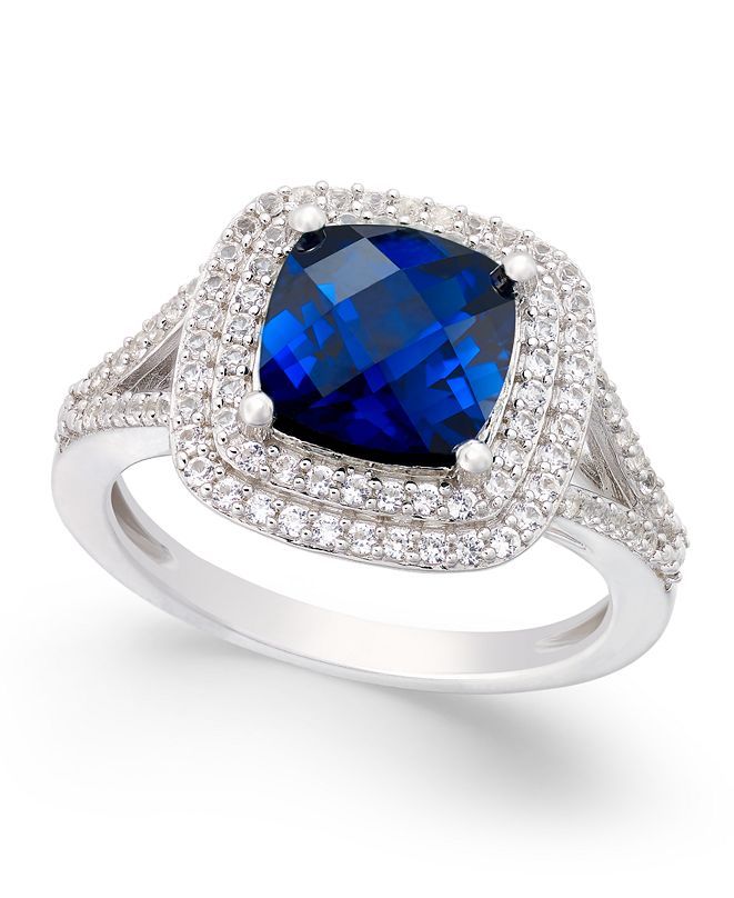 Macy's Lab-Created Sapphire (2-1/2 ct. t.w.) and White Sapphire (1/2 ct ...