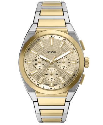 Men's Japanese Quartz Everett Chronograph Two-Tone Stainless Steel Watch 44mm