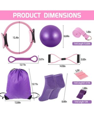 2 Pilates Ring Fitness Set With Resistance Bands Yoga Straps Non Slip Socks Gym Bags