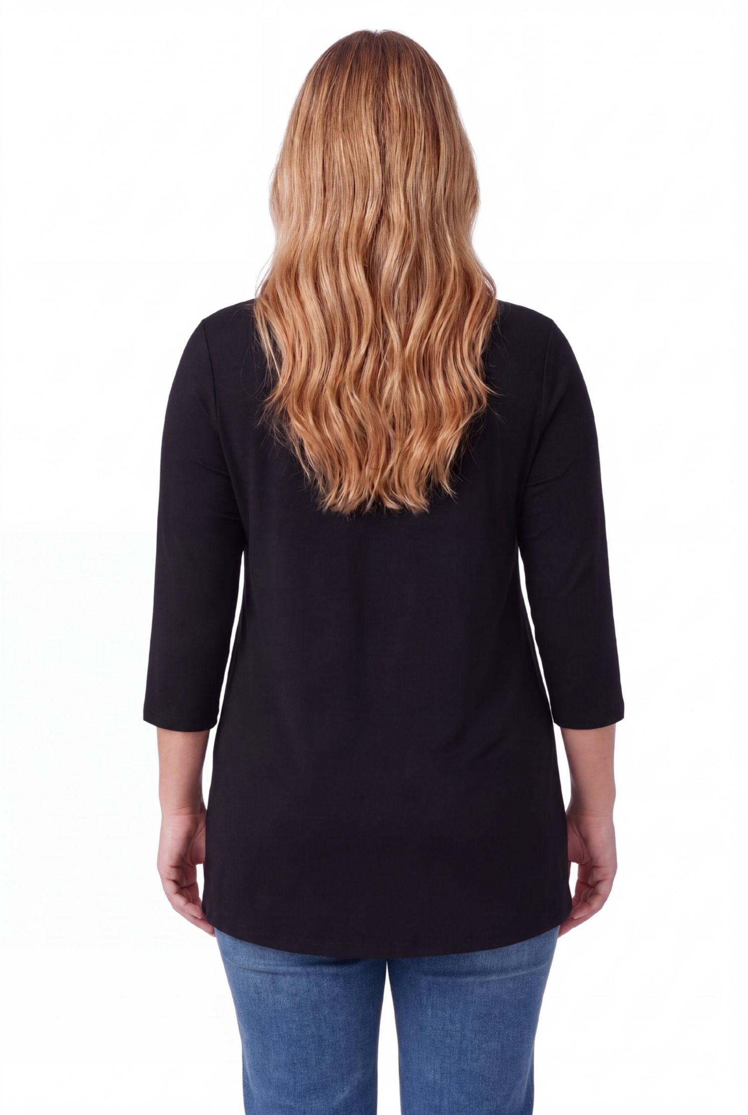 Plus Size Perfect Three-Quarter Sleeve Crewneck Tee