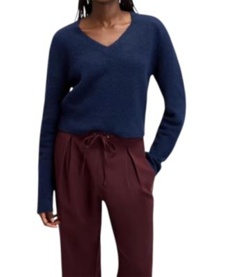 Women's Ribbed Deep V-Neck Sweater
