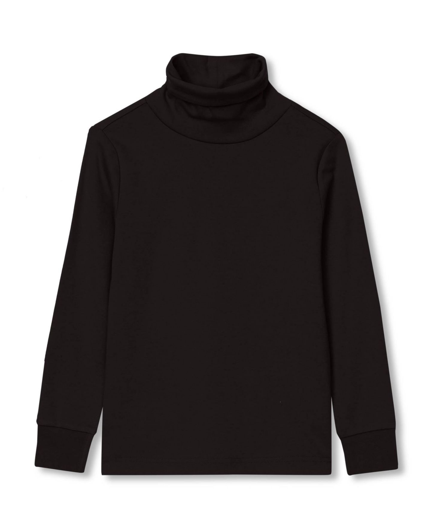 Футболка Lands' End Long-Sleeve Turtleneck 100% Cotton для девочек, цвет: Чёрный — фото 1