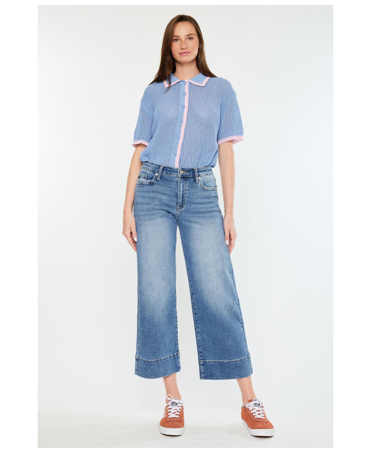 Women's Kells High-Rise Wide-Leg Cropped Jeans
