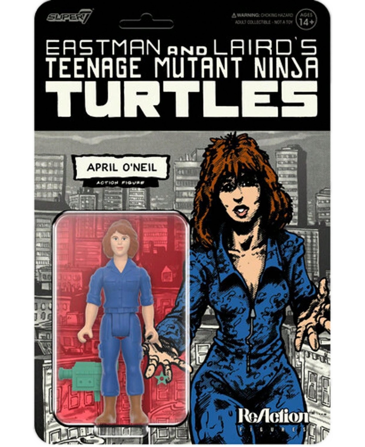 Super7 Teenage Mutant Ninja Turtles April O'Neil ReAction Figures Wave 11 3.75" Comic Color Action Figure, 14+