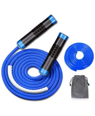 1lb Weighted Jump Rope Tangle Free Ball Bearing Speed Skipping Adjustable Length Aluminum Handle