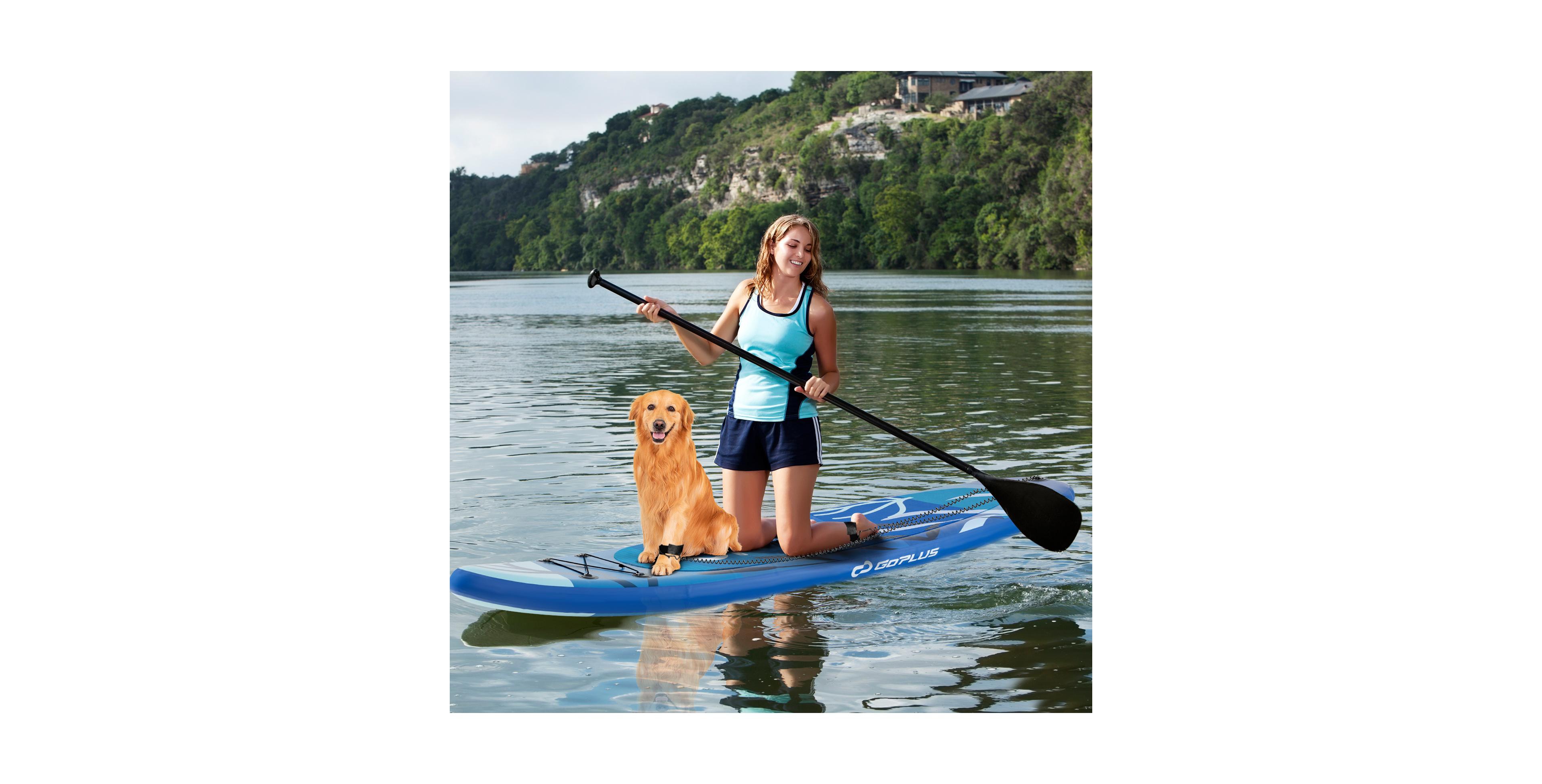 Zeny Inflatable Stand Up Paddleboard, Drop-Stitch Core, 3 Fins and Aluminum Paddle, Backpack