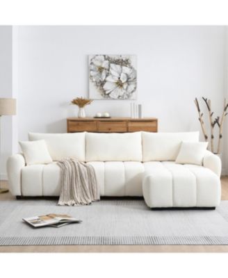 Modular Sectional L Shape with Extra-large Seat Free Combination Sturdy Metal Wood Frame Sofa