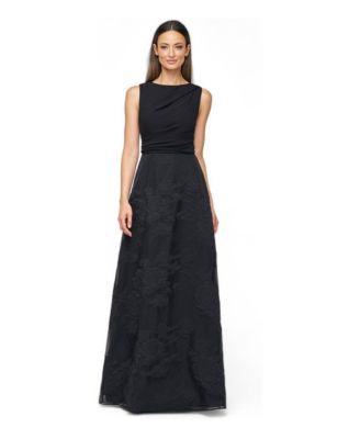 Women's Valery Boat-Neck Jacquard Sleeveless Gown