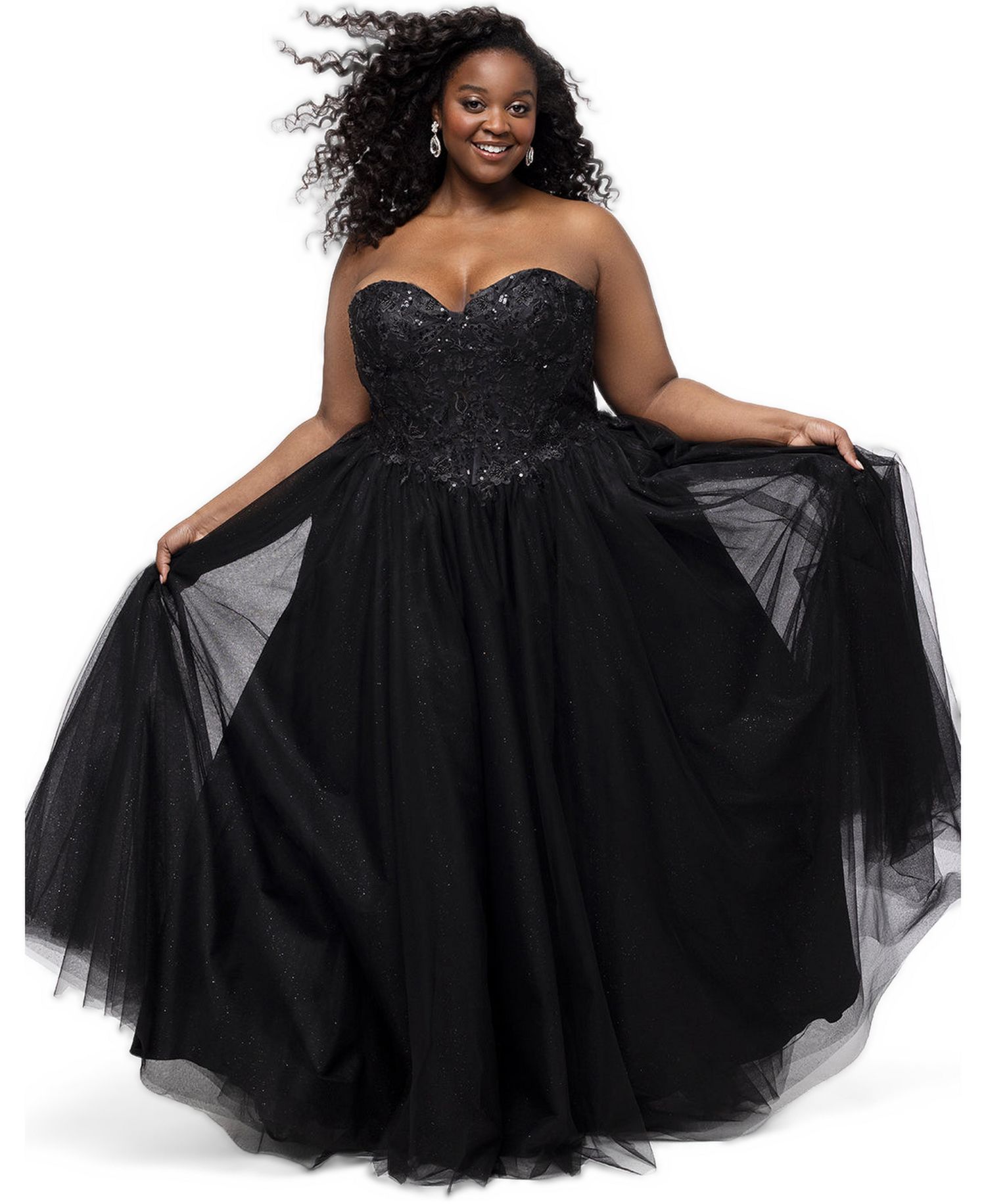 Plus Size The Night is Young Sparkle Sweetheart Ball Gown
