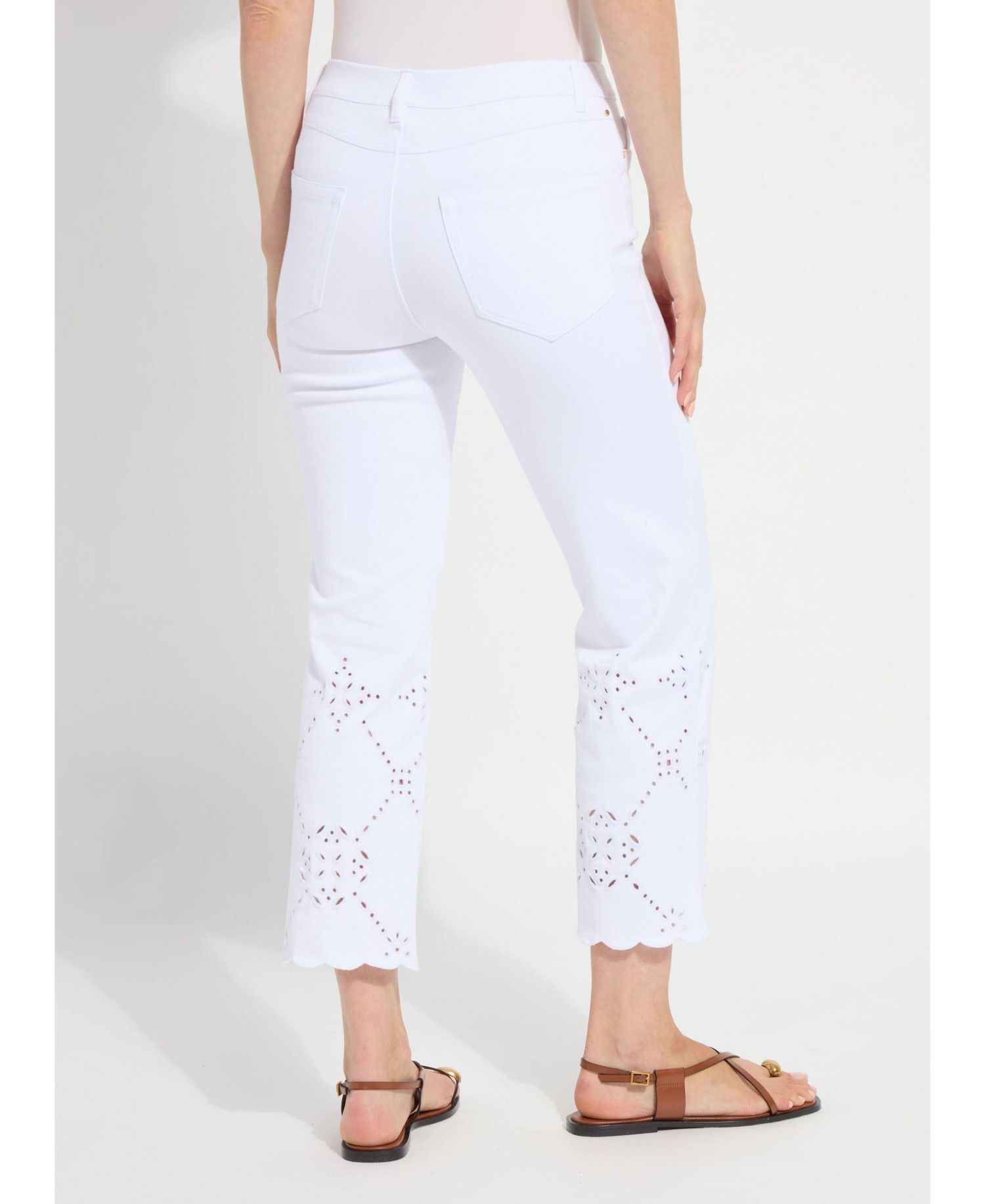 Women's Billie High-Rise Straight-Leg Eyelet Jeans
