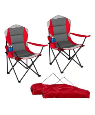 Outdoor Chair, Folding Design, Carry Bag, Cup Holders, 330 lb Capacity for Camping, Travel and Outdoor Activities