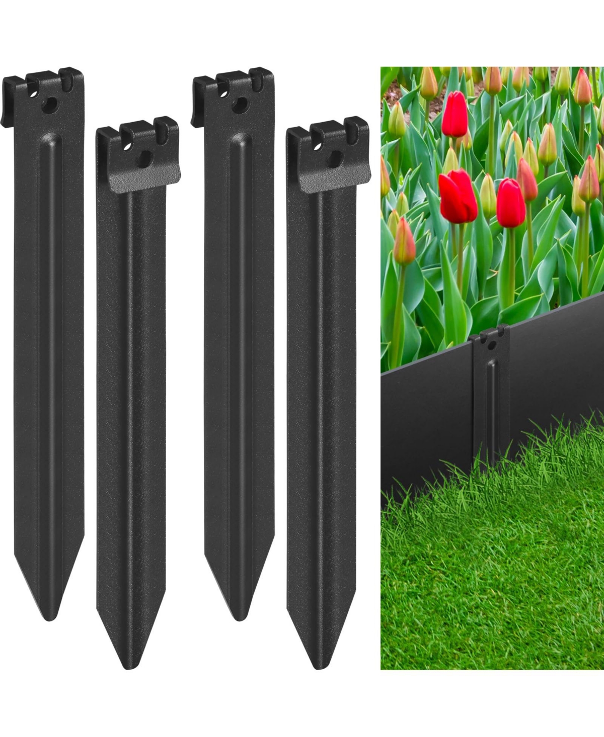 Aofar 10 Inch Heavy Duty Garden Landscape Edging Metal Stakes 40 In