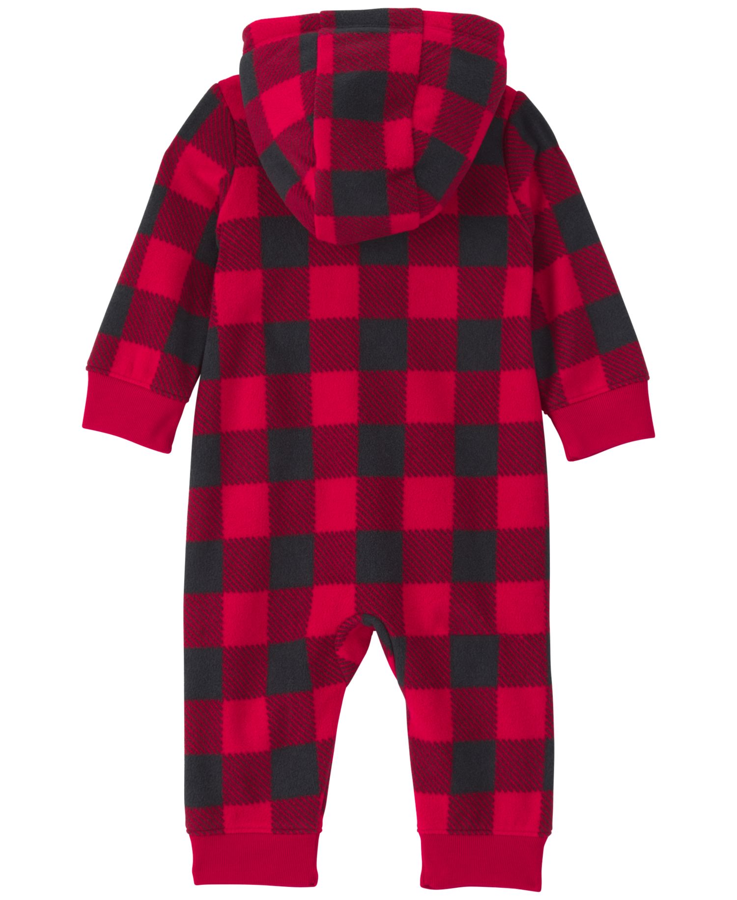 Baby Boys' Buffalo Check Hooded Jumpsuit