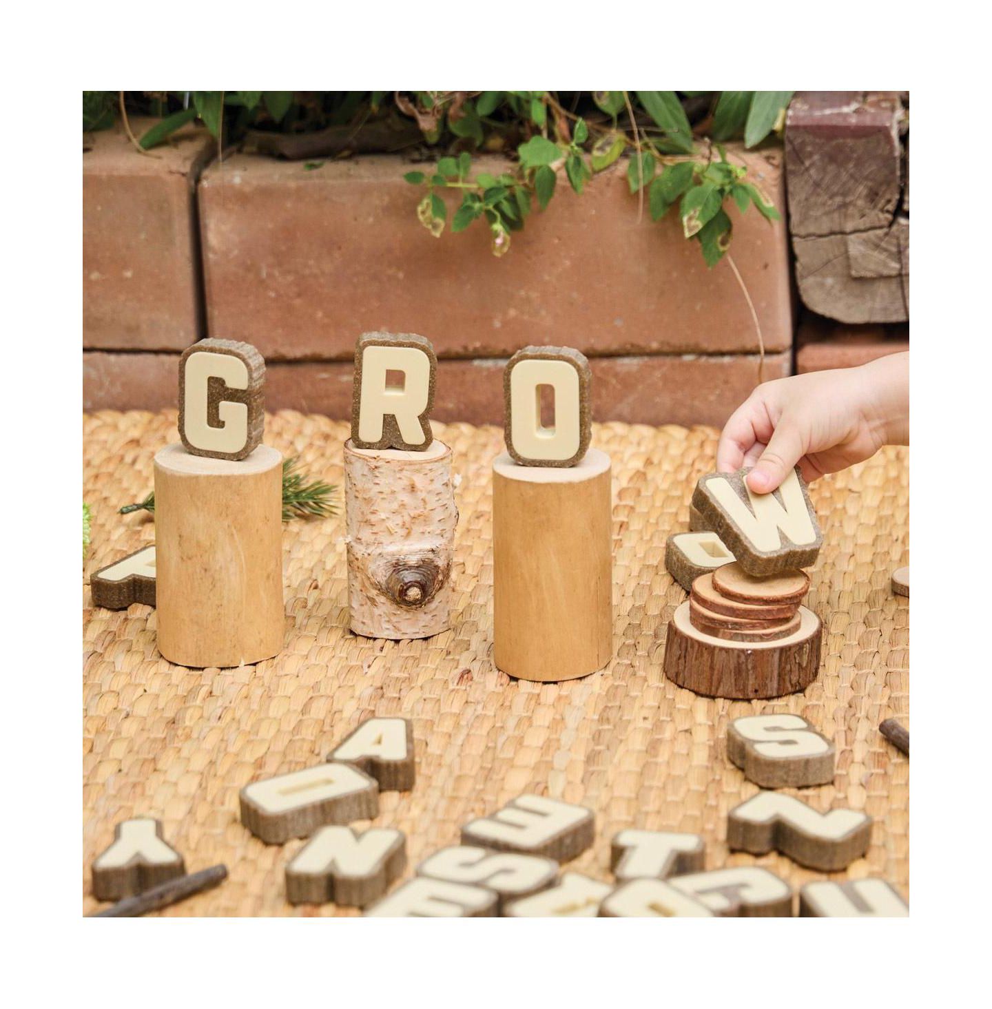 Детские кубики-буквы Kaplan Early Learning Bark Block Letters, 36 шт., от 18 месяцев, цвет: Коричневый — фото 4