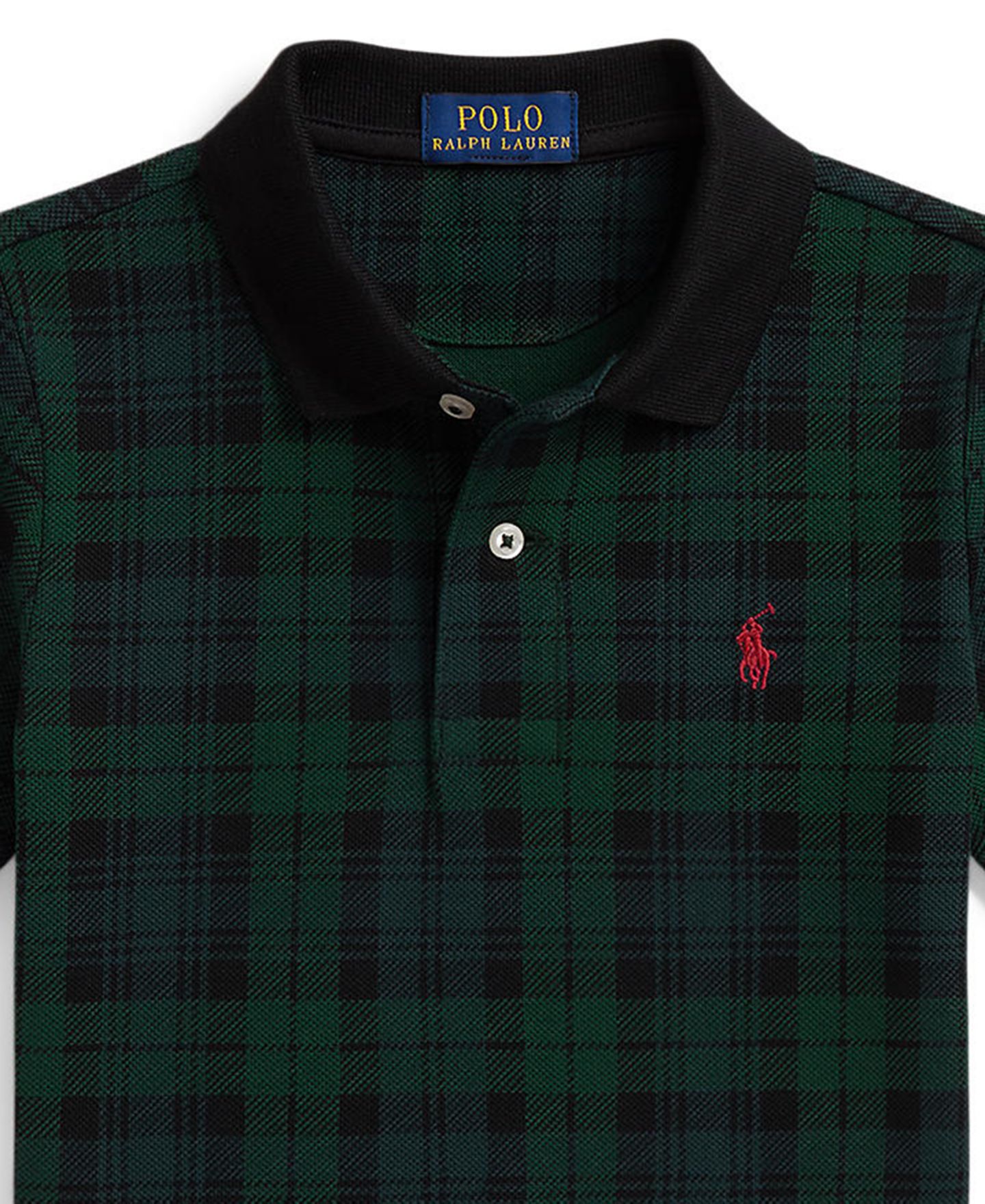 Поло Polo Ralph Lauren Plaid Short-Sleeve Polo Shirt для мальчиков, цвет: Зелёный / Чёрный — фото 3