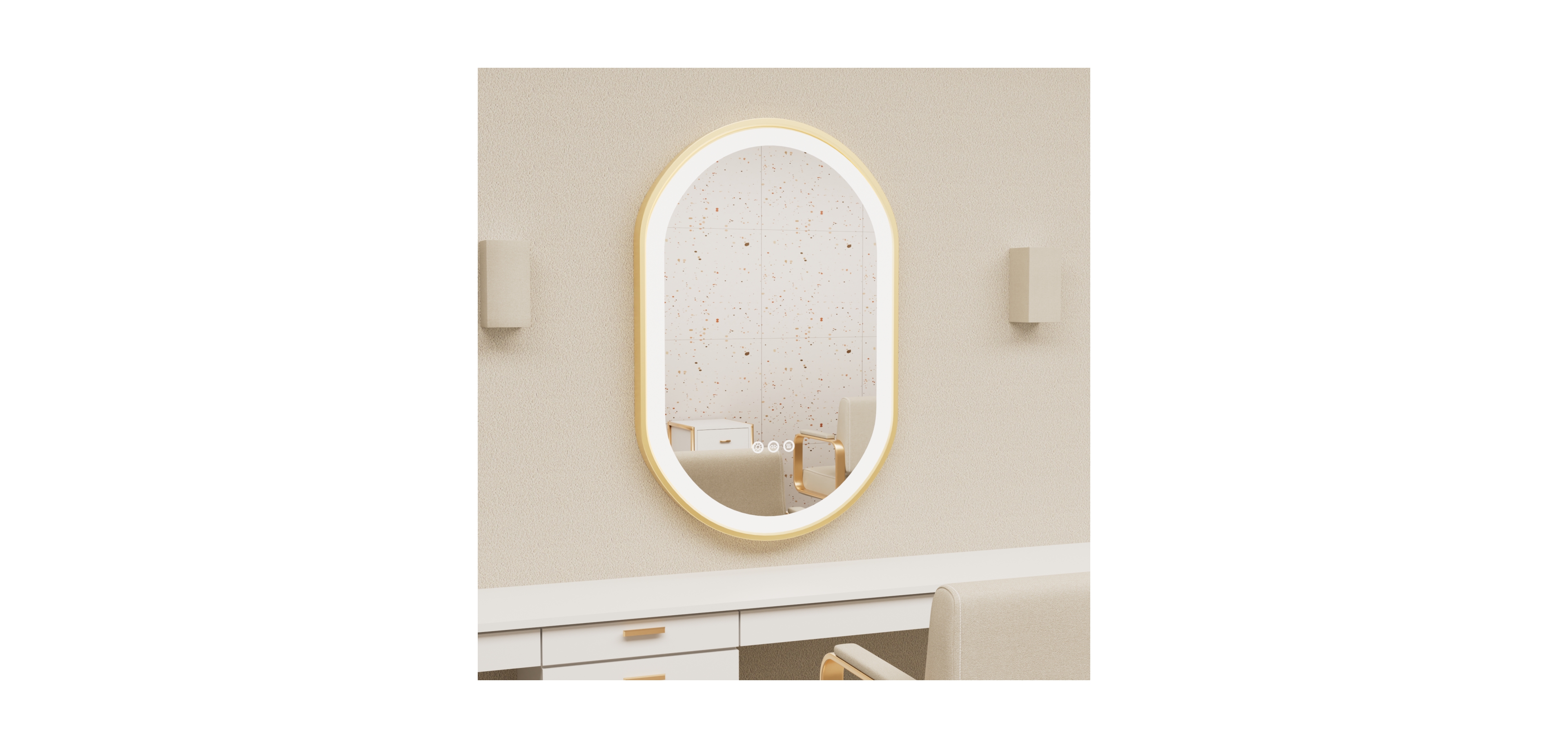 Luvodi 19.68"x31.49" Anti-Fog Lighted Oval Bathroom Mirror Frontlit Touch Dimmable for Wall Vanity