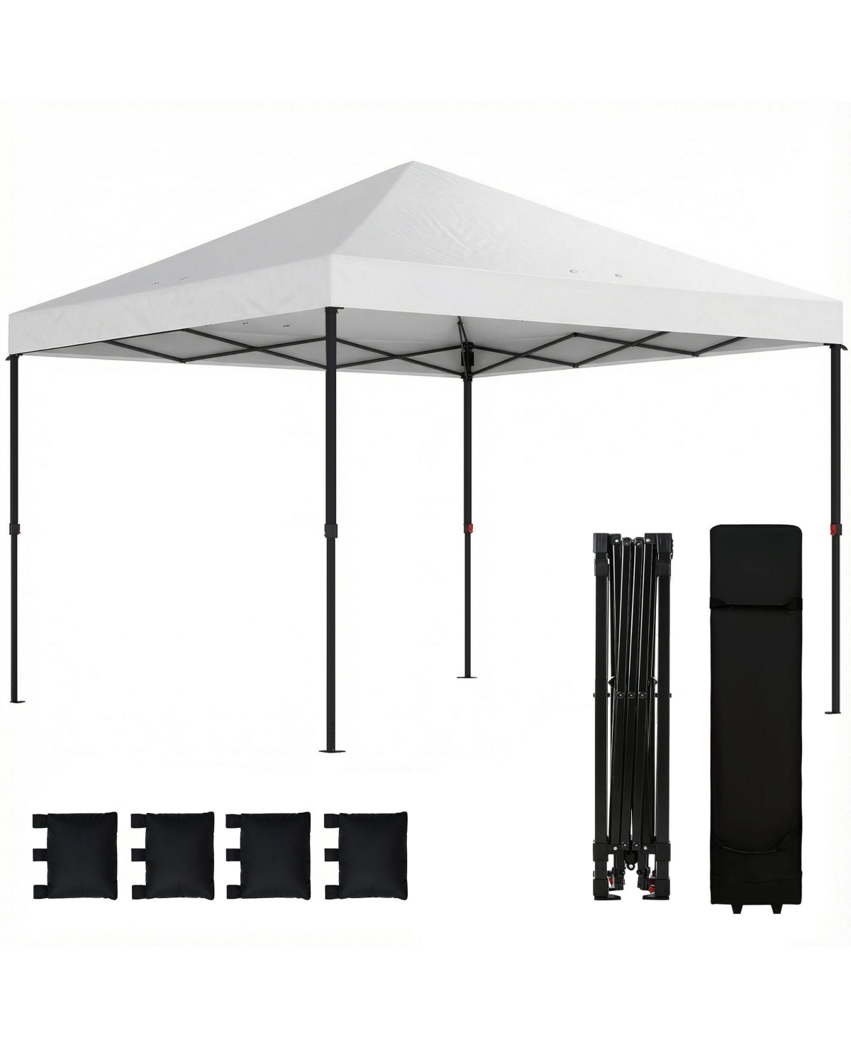Sevorley Outdoor Canopy Shelter, Pop-Up Setup, 10 x 10 ft for Camping, Travel and Outdoor Activities - White