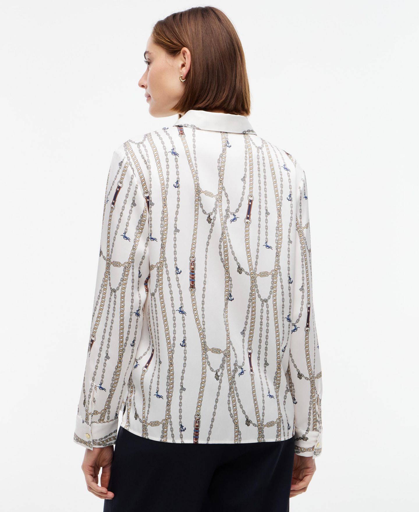 Женская блузка Tommy Hilfiger Fluid Floral-Print Long-Sleeve Blouse, цвет: Слоновая кость — фото 4