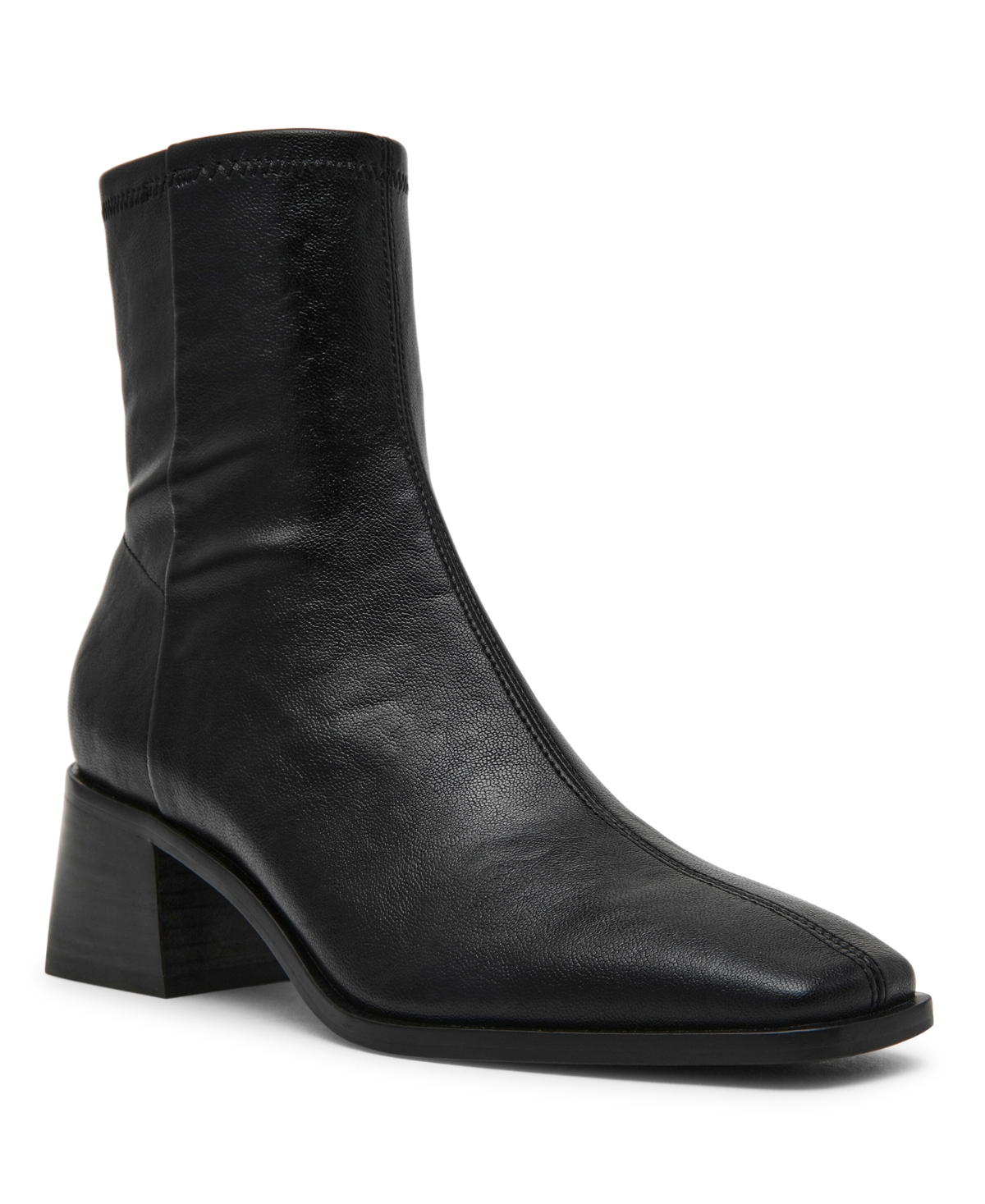 Steve Madden Women's Eralyn Block Heel Square Toe Sock Booties