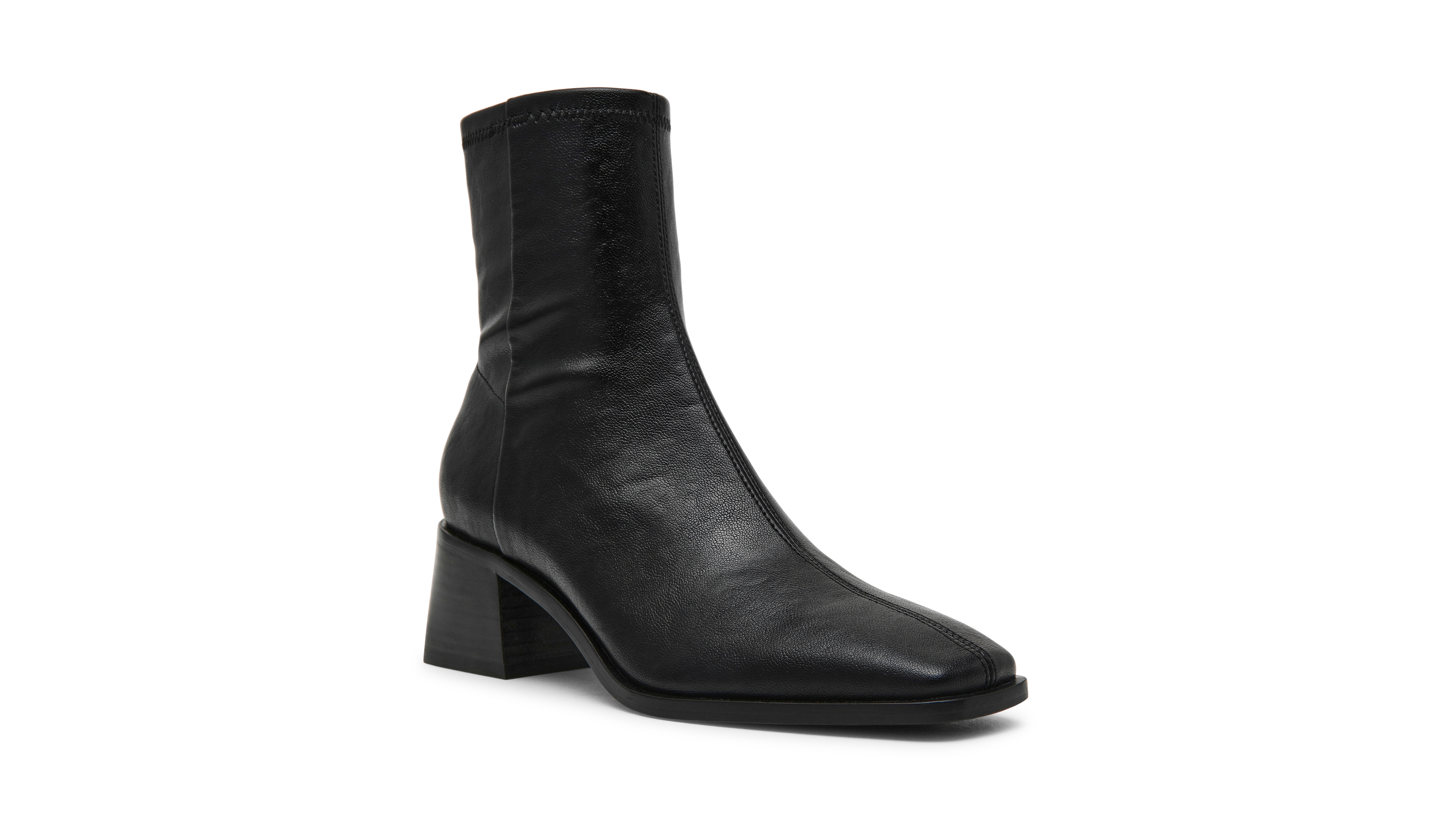 Steve Madden Women's Eralyn Block Heel Square Toe Sock Booties