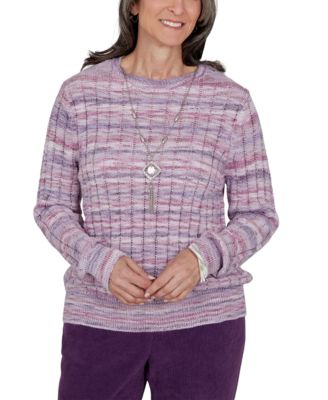 Petite Stripe Fitted Ribbed Sweater