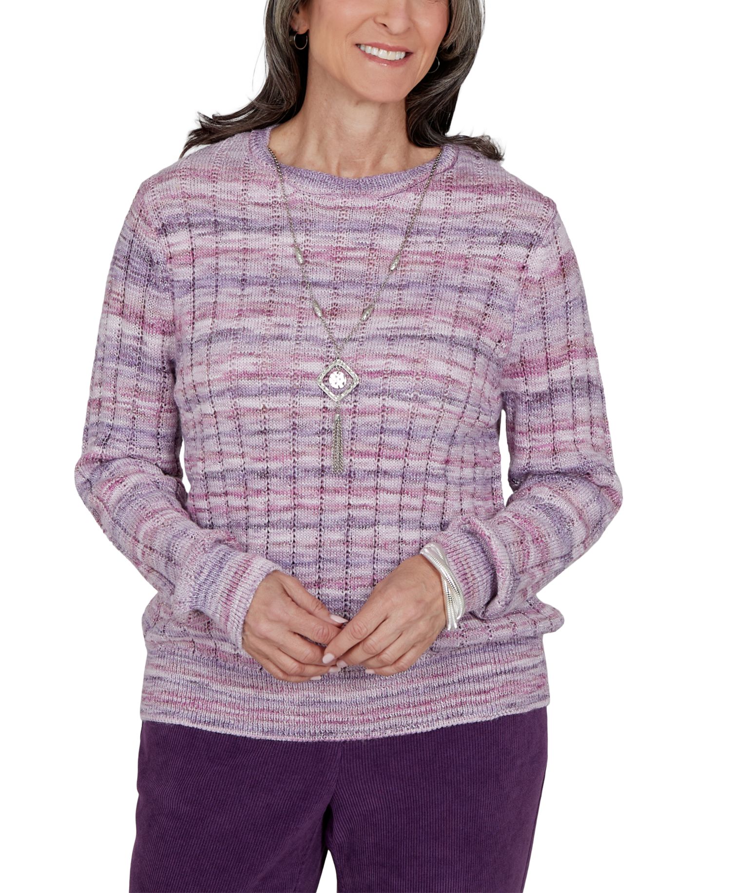 Petite Stripe Fitted Ribbed Sweater