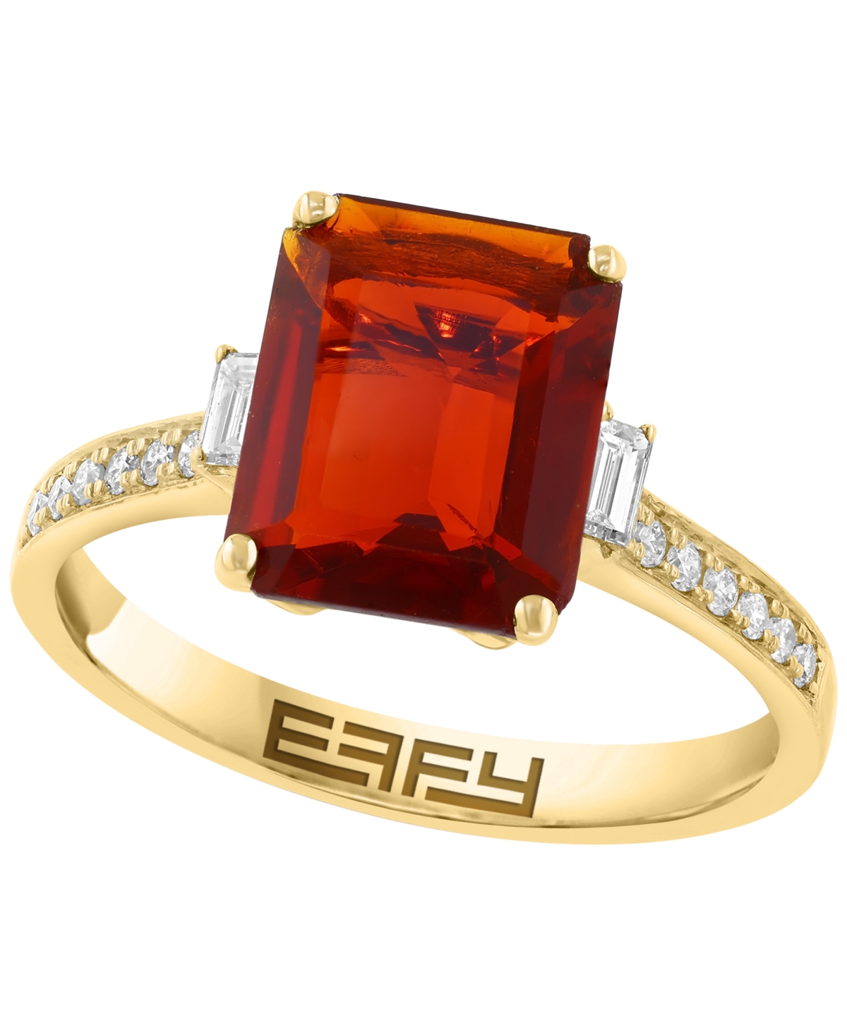 Effy Collection Fire Opal and Diamond Ring (1-7/8 ct. t.w.) in 14k Yellow Gold - Yellow Gold