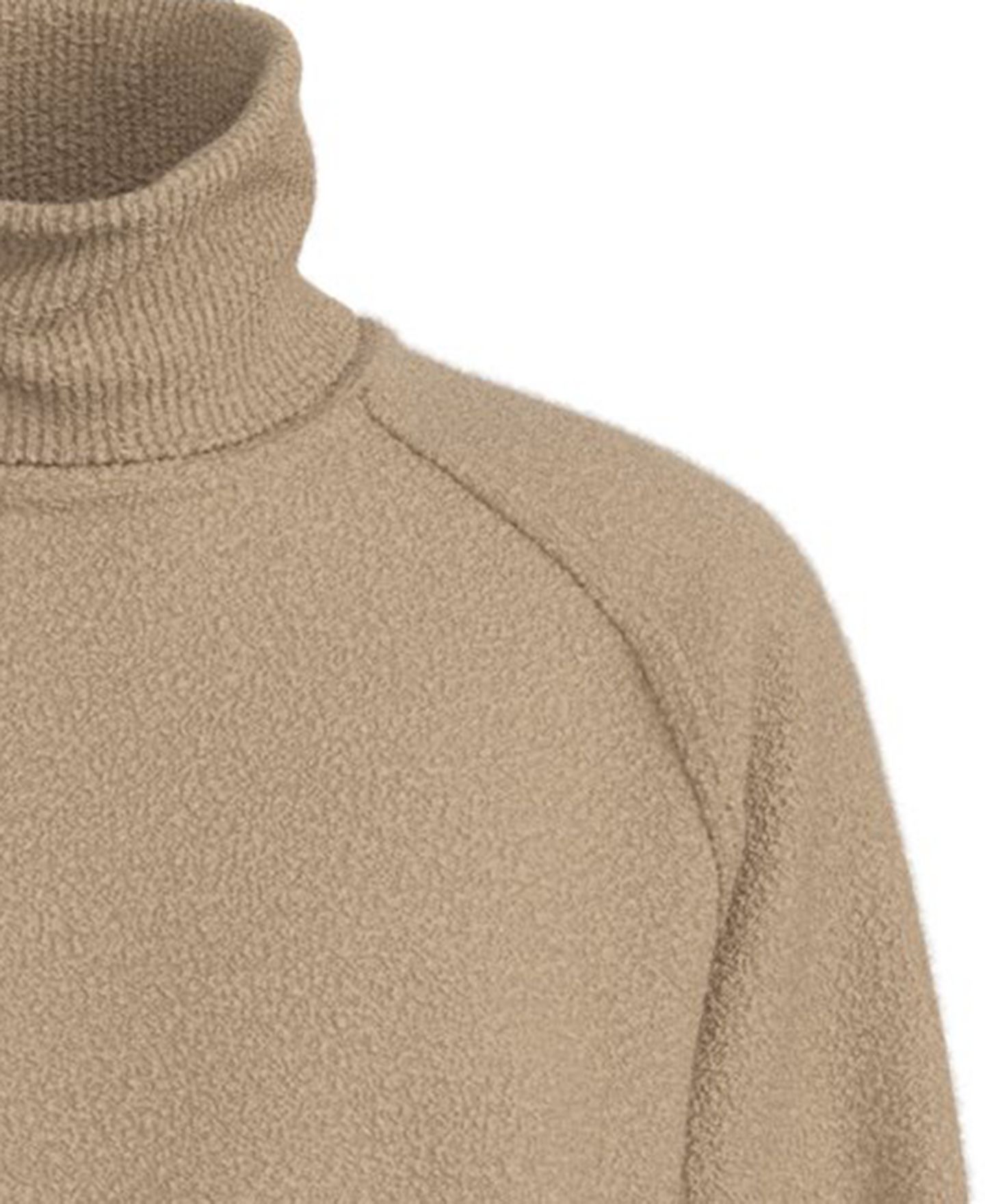 Мужской свитер Hugo Boss San Rudi1 с рукавом реглан и высоким воротом, обычный крой, цвет: Средний бежевый — фото 2