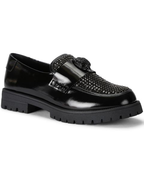 Женские лоферы Kurt Geiger London Eagle с кристаллами без застёжки, цвет: Чёрный